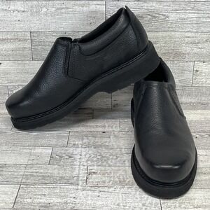 Work America Black Leather Responder Work Shoes Slip On 607965 Men Size 9D